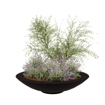 Sklolaminátový květináč - Mísa - Ø 153 x 34 cm - RAL9005 matná (černá) - Se dnem