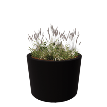 Sklolaminátový květináč - Kuželovitý - Ø 120 x 80 cm - RAL9005 matná (černá) - Se dnem