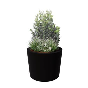 Sklolaminátový květináč - Kuželovitý - Ø 95 x 70 cm - RAL9005 matná (černá) - Se dnem