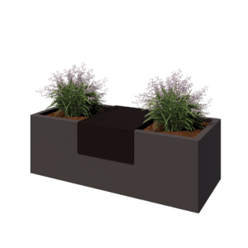 Ocelový květináč podstavce - 40 x 51 x 20 cm - Bronze