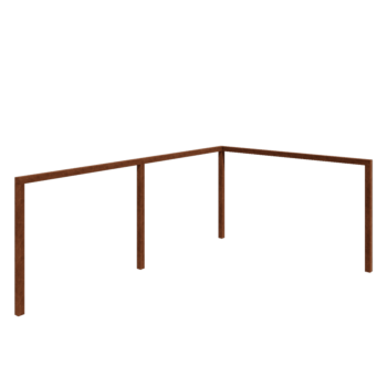 Pergola z cortenu - Roh - 600 x 412 x 242 cm - Bez Betonový patek