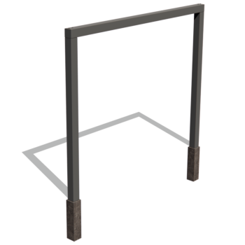 Pergola z oceli - Rovný - 300 x 230 cm - RAL9010 matný (bílý) - S Betonový patek
