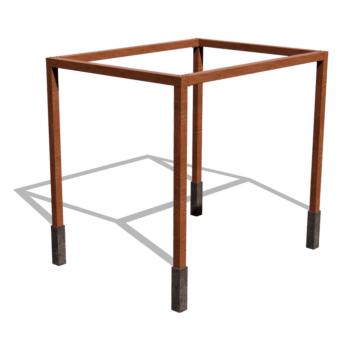 Čtvercová pergola z cortenové oceli 324 x 250 cm