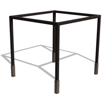 Pergola z oceli - Čtverec - 324 x 300 x 230 cm - RAL9005 matný (černý) - S Betonový patek