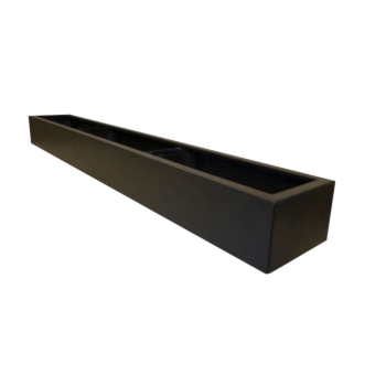 Sklolaminátový květináč - Obdélník - 200 x 30 x 20 cm - RAL9005 matná (černá) - Se dnem