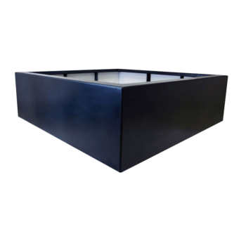 Sklolaminátový květináč - Čtverec - 160 x 160 x 60 cm - RAL9005 matná (černá) - Se dnem