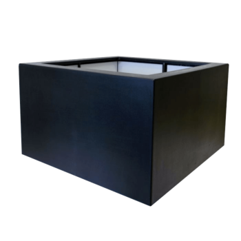 Sklolaminátový květináč - Čtverec - 160 x 160 x 80 cm - RAL9005 matná (černá) - Se dnem