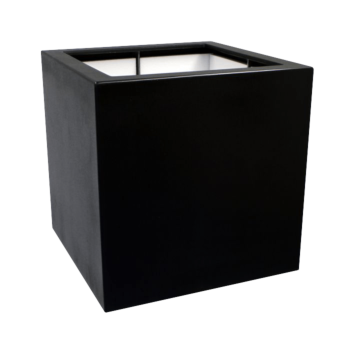 Sklolaminátový květináč - Čtverec - 80 x 80 x 80 cm - RAL9005 matná (černá) - Se dnem