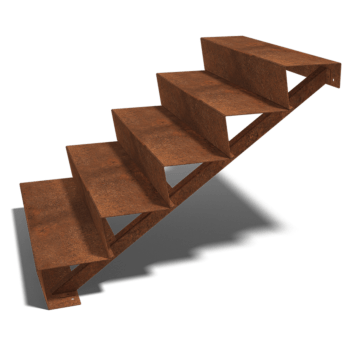 schodystupeň Ocel Corten New York 5 schodů (šířka 120 cm)