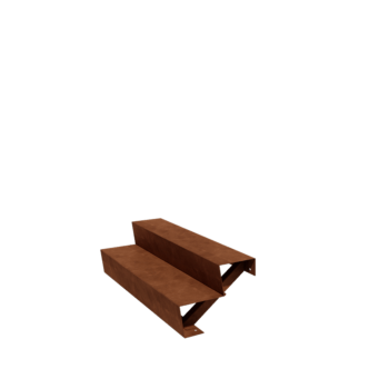 schodystupeň Ocel Corten New York 2 schodů (šířka 120 cm)