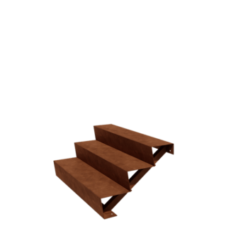 schodystupeň Ocel Corten New York 3 schodů (šířka 120 cm)