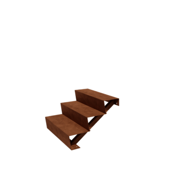 Schodový stupeň z cortenové oceli New York 3 schodů (šířka 80 cm)