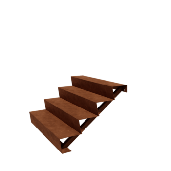 Schodový stupeň z cortenové oceli New York 4 schodů (šířka 120 cm)