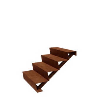 Schodový stupeň z cortenové oceli New York 4 schodů (šířka 80 cm)