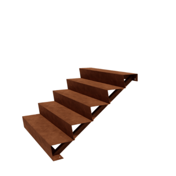 schodystupeň Ocel Corten New York 5 schodů (šířka 120 cm)