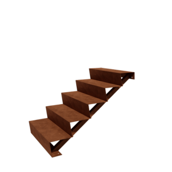Schodový stupeň z cortenové oceli New York 5 schodů (šířka 80 cm)