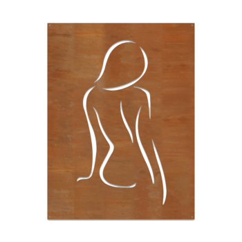 Nástěnná dekorace z cortenu - Žena Large - 100 x 75 cm