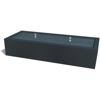 Hliníkový vodní stůl - Lyra - 200 x 80 x 40 cm - RAL9005 matný (černý) - S LED osvětlení