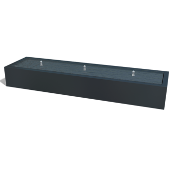 Hliníkový vodní stůl - Lyra - 300 x 80 x 40 cm - RAL9005 matný (černý) - S LED osvětlení