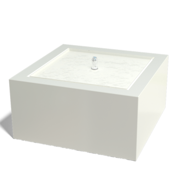 Hliníkový vodní stůl - Lyra - 80 x 80 x 40 cm - RAL9005 matný (černý) - S LED osvětlení