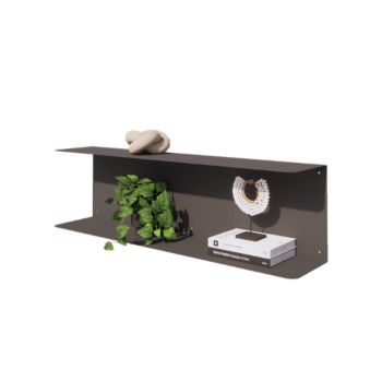 Nástěnná police z oceli - C-tvar - 100 x 20 x 28 cm - RAL7016 matný (antracitově šedá)