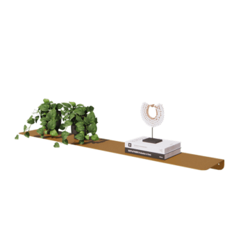 Nástěnná police z oceli - L-tvar - 120 x 20 x 5 cm - Gold