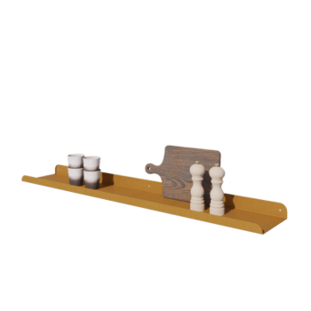 Nástěnná police z oceli - U-tvar - 120 x 20 x 5 cm - Gold