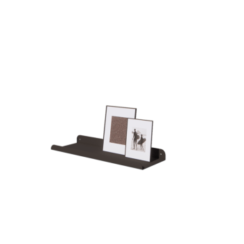 Nástěnná police z oceli - U-tvar - 60 x 20 x 5 cm - RAL9005 matný (černý)