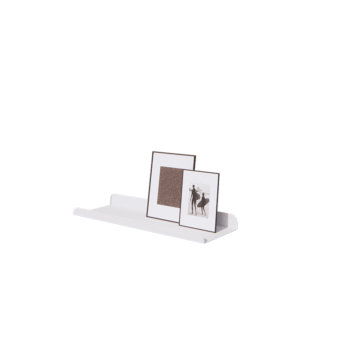 Nástěnná police z oceli - U-tvar - 60 x 20 x 5 cm - RAL9010 matný (bílý)