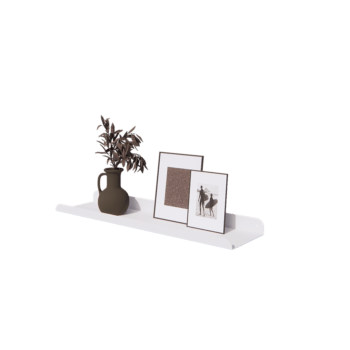 Nástěnná police z oceli - U-tvar - 80 x 20 x 5 cm - RAL9010 matný (bílý)