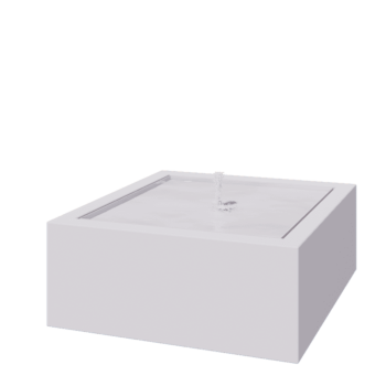 Hliníkový vodní stůl - Lyra - 120 x 120 x 40 cm - RAL9010 matný (bílý) - S LED osvětlení