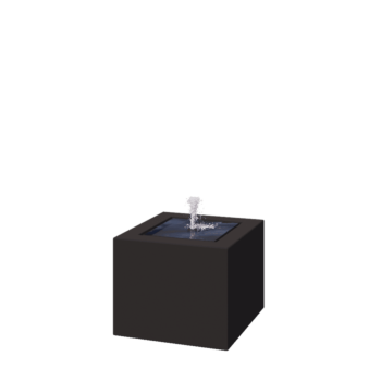 Hliníkový vodní stůl - Lyra - 50 x 50 x 40 cm - RAL9005 matný (černý) - S LED osvětlení