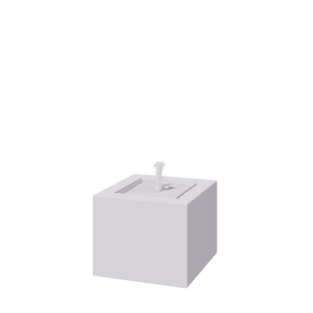 Hliníkový vodní stůl - Lyra - 50 x 50 x 40 cm - RAL9010 matný (bílý) - S LED osvětlení