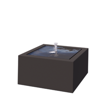 Hliníkový vodní stůl - Lyra - 80 x 80 x 40 cm - RAL7016 matný (antracitově šedá) - S LED osvětlení