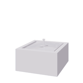 Hliníkový vodní stůl - Lyra - 80 x 80 x 40 cm - RAL9010 matný (bílý) - S LED osvětlení