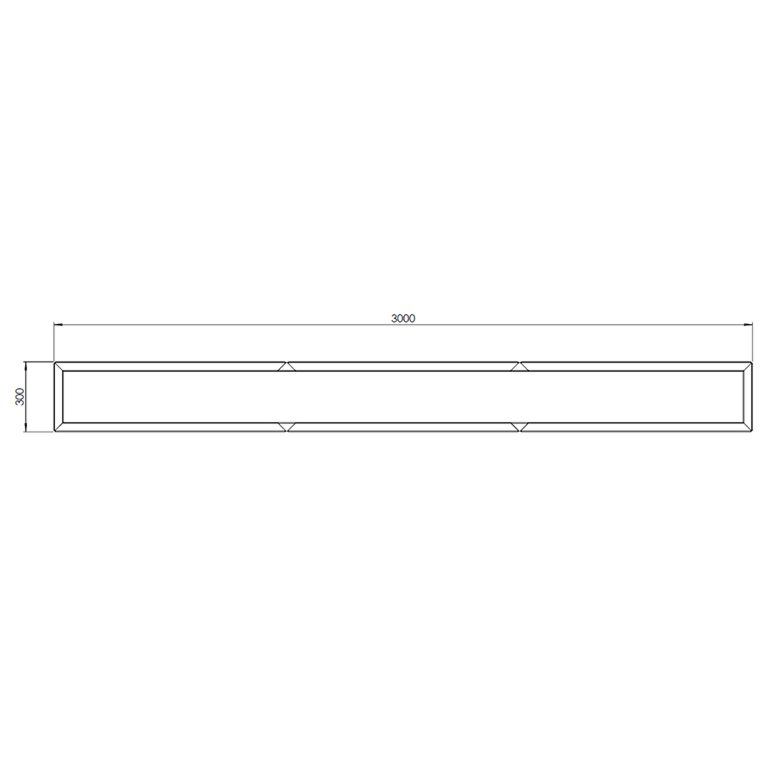 květináč Práškově lakovaná ocel Texas xxl 300 x 30 cm