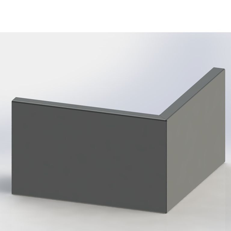 Opěrná zeď vnější roh z práškově lakovaná ocel 100 x 100 cm (výška 60 cm)