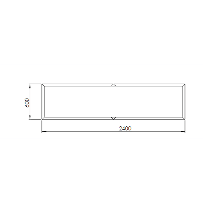 květináč Práškově lakovaná ocel Texas xxl 240 x 60 cm