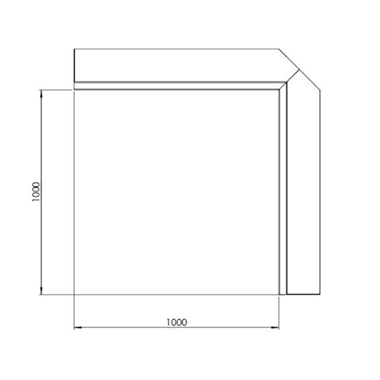 Opěrná zeď vnitřní roh z cortenová ocel 100 x 100 cm (výška 30 cm)