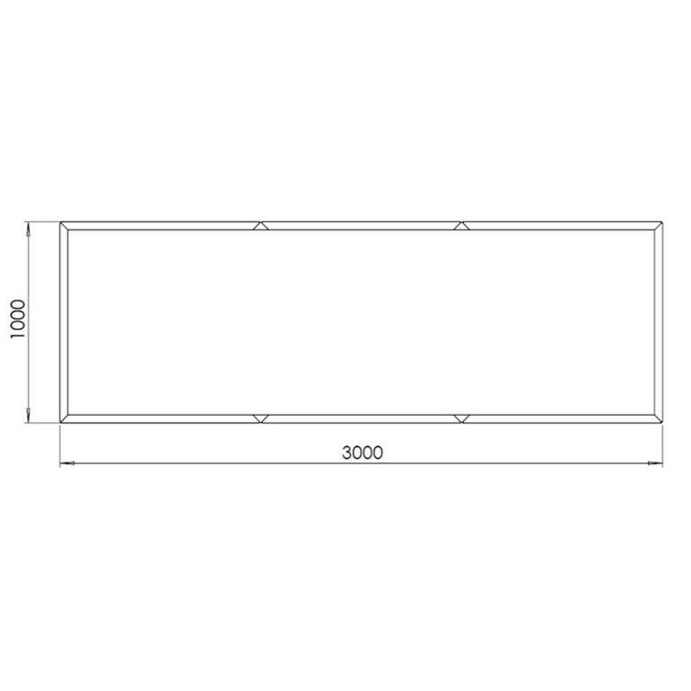 květináč Práškově lakovaná ocel Texas xxl 300 x 100 cm