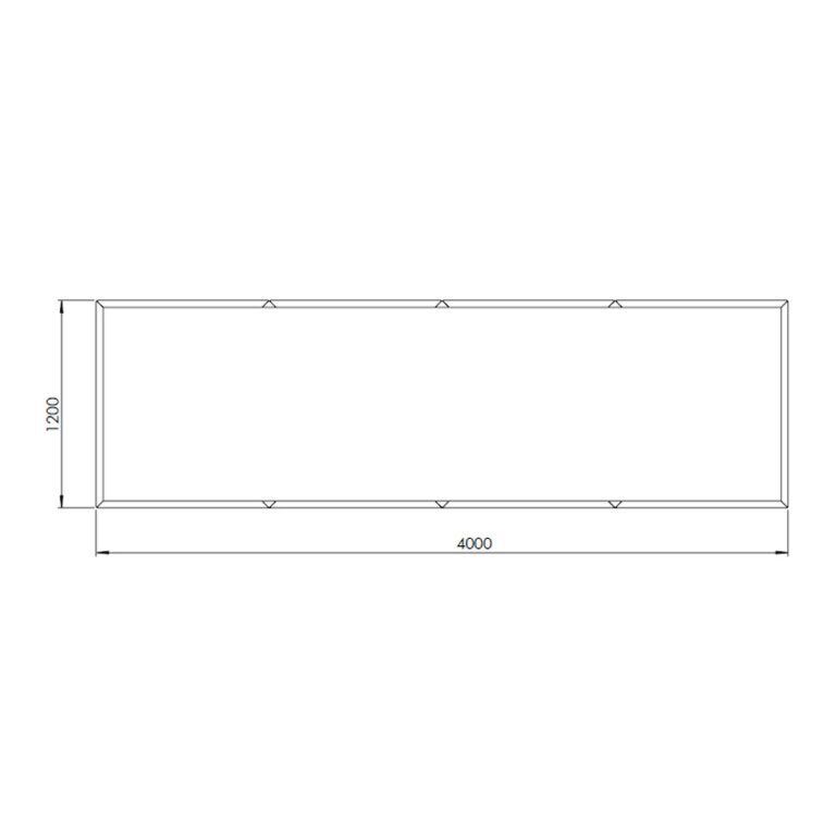 květináč Práškově lakovaná ocel Texas xxl 400 x 120 cm