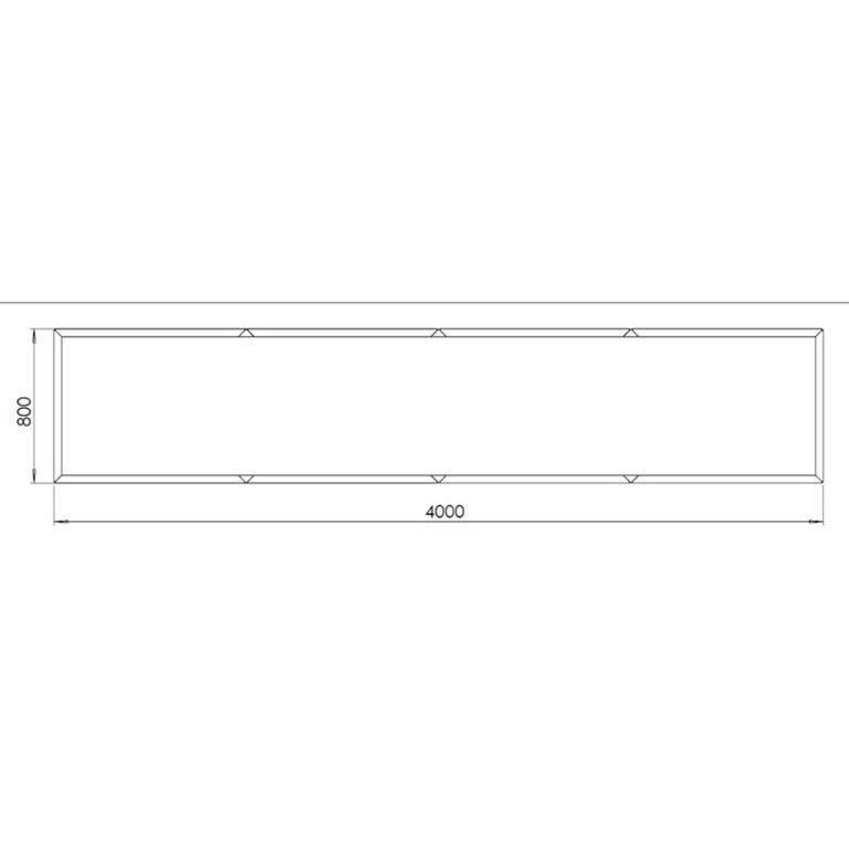 květináč Práškově lakovaná ocel Texas xxl 400 x 80 cm
