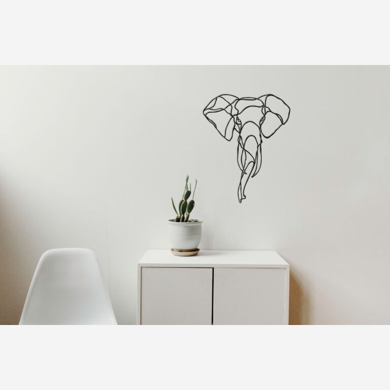 Slon Kovové dekorace na zeď 1.0