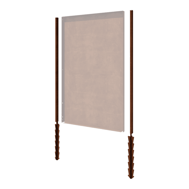 Sloupek z cortenové oceli - Rovný prvek se zemním hrotem - 190 x 6 x 3 cm