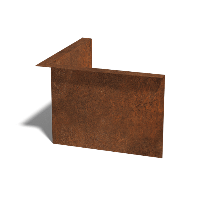 Obrubník úhlový z cortenové oceli 22 cm vnitřní roh