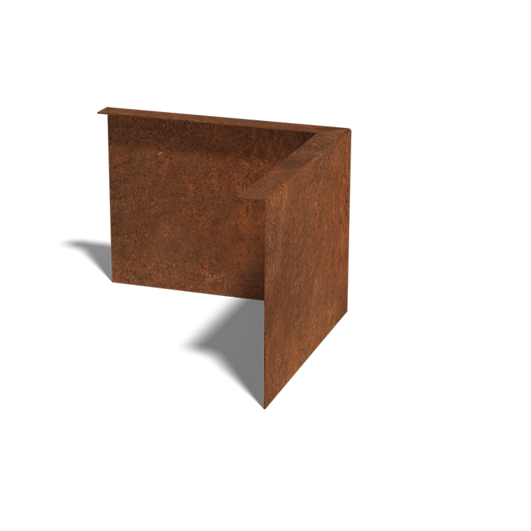 Obrubník úhlový z cortenové oceli 22 cm vnější roh