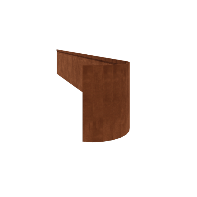 Obrubníky z cortenu - Zploštělý FLEX - Výška 45 cm - 240 cm
