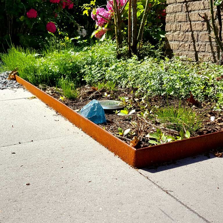 Obrubník zploštělý z cortenové oceli 23 cm (délka 150 cm)
