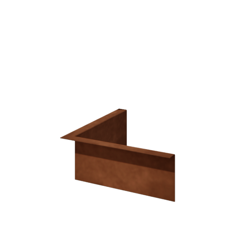 Obrubníky z cortenu - Ohýbaný - Vnitřní roh - Výška 12 cm