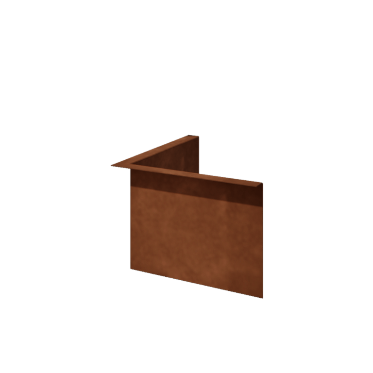 Obrubníky z cortenu - Ohýbaný - Vnitřní roh - Výška 22 cm